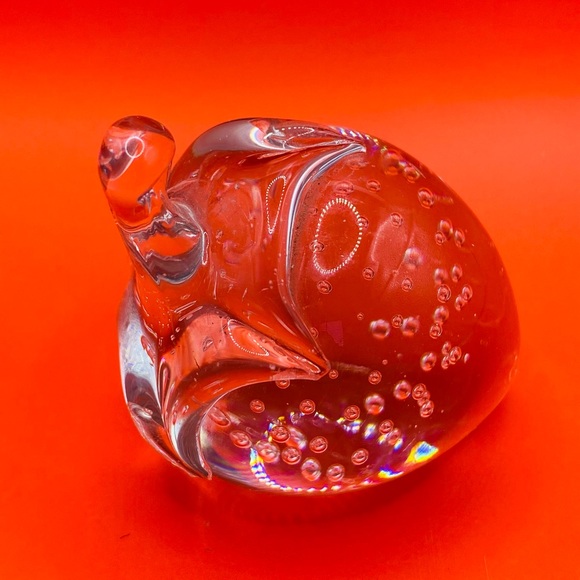 Art Glass Bubble Clear Strawberry Sun Catcher Paper Weight Decor - Picture 2 of 3